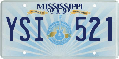 MS license plate YSI521