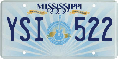 MS license plate YSI522