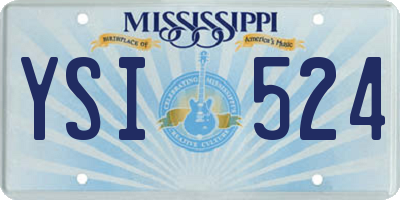 MS license plate YSI524