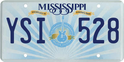 MS license plate YSI528