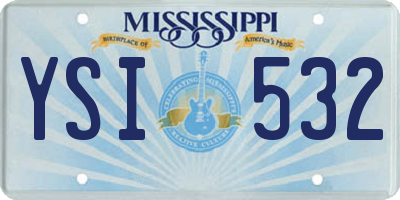 MS license plate YSI532