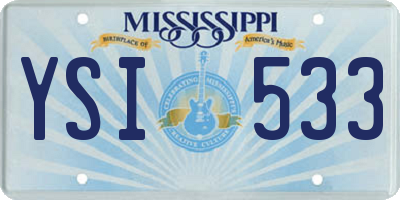 MS license plate YSI533