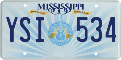 MS license plate YSI534