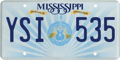 MS license plate YSI535