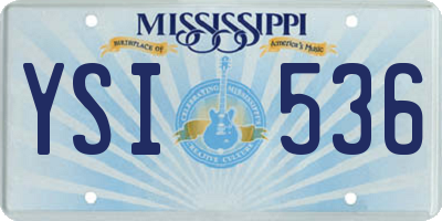 MS license plate YSI536
