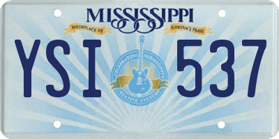 MS license plate YSI537