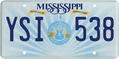 MS license plate YSI538