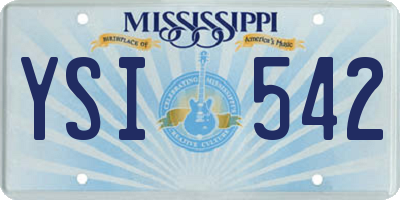 MS license plate YSI542