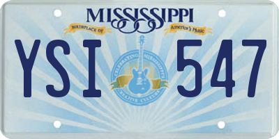 MS license plate YSI547