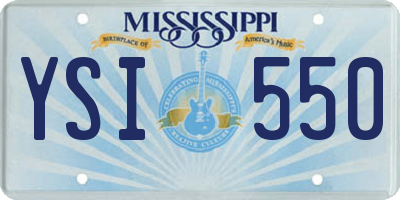 MS license plate YSI550