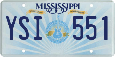 MS license plate YSI551