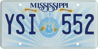 MS license plate YSI552