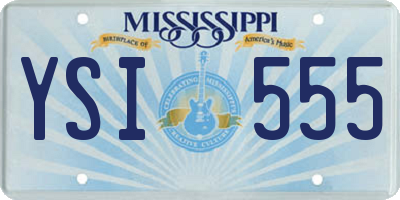 MS license plate YSI555