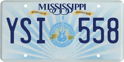 MS license plate YSI558