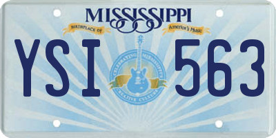 MS license plate YSI563
