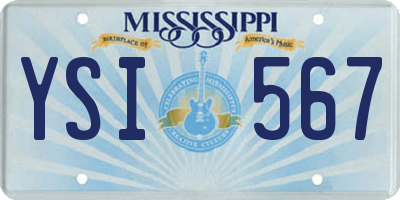 MS license plate YSI567