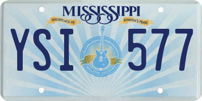 MS license plate YSI577