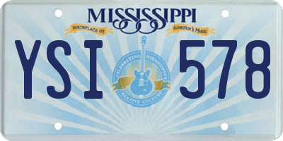 MS license plate YSI578