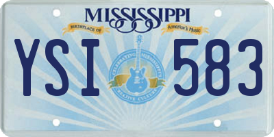 MS license plate YSI583