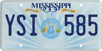 MS license plate YSI585