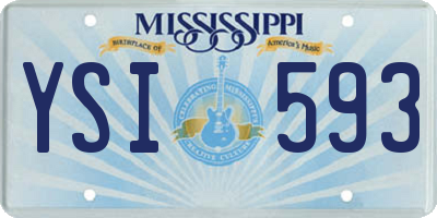 MS license plate YSI593