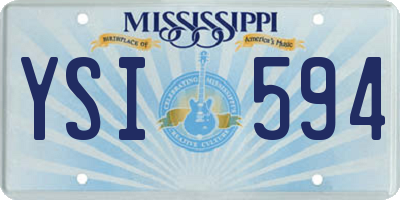 MS license plate YSI594