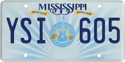 MS license plate YSI605