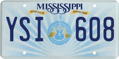 MS license plate YSI608