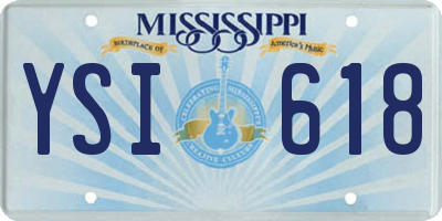 MS license plate YSI618