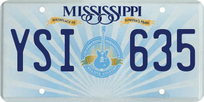 MS license plate YSI635