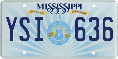 MS license plate YSI636