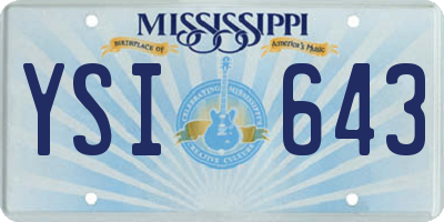 MS license plate YSI643