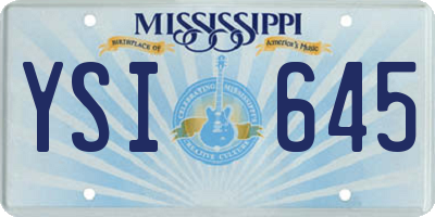 MS license plate YSI645