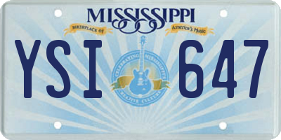 MS license plate YSI647