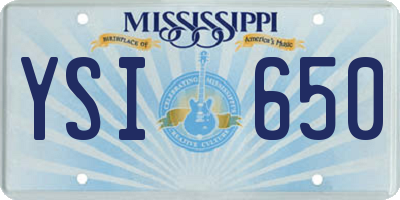 MS license plate YSI650