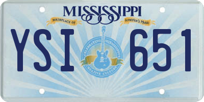 MS license plate YSI651