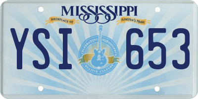 MS license plate YSI653