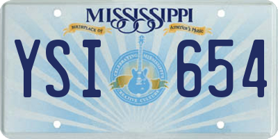 MS license plate YSI654