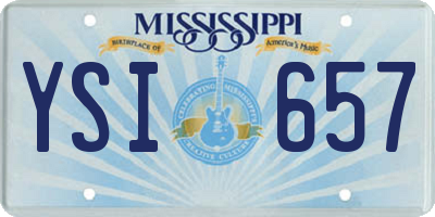 MS license plate YSI657