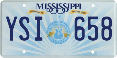 MS license plate YSI658