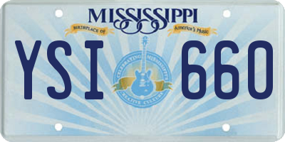 MS license plate YSI660