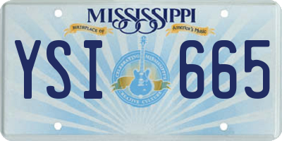 MS license plate YSI665
