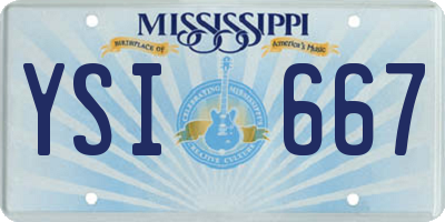 MS license plate YSI667