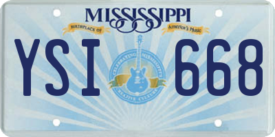 MS license plate YSI668