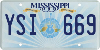 MS license plate YSI669