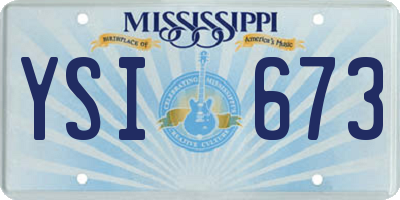 MS license plate YSI673