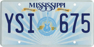 MS license plate YSI675
