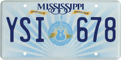 MS license plate YSI678