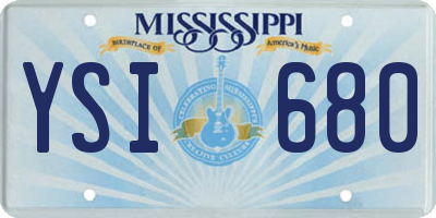 MS license plate YSI680