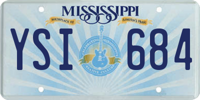 MS license plate YSI684